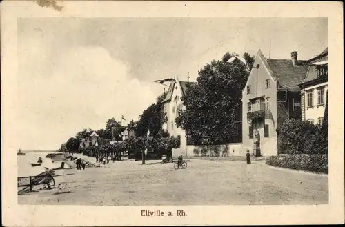 Ak Eltville am Rhein Hessen, Rheinpartie, Straßenpartie, Allee