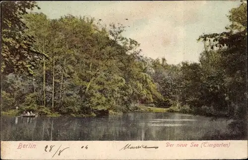 Ak Berlin Tiergarten, Der neue See