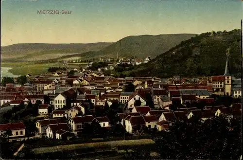 Ak Merzig an der Saar, Gesamtansicht