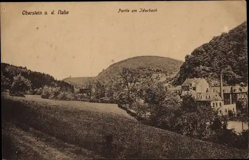 Ak Oberstein an der Nahe, Partie am Idarbach