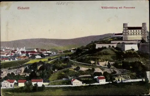 Ak Eichstätt in Oberbayern, Willibaldsburg mit Panorama