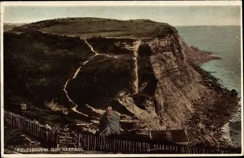 Ak Hastings East Sussex England, Ecclesbourne Cliff
