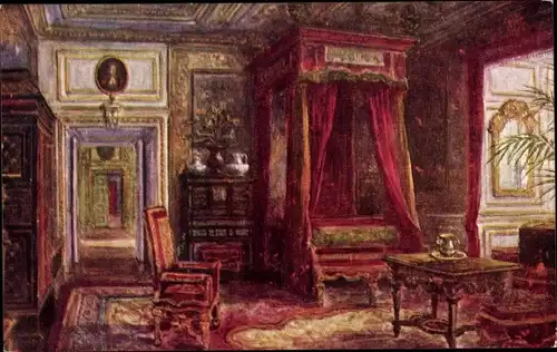 Ak Warwick Warwickshire England, Queen Anne's Bedroom