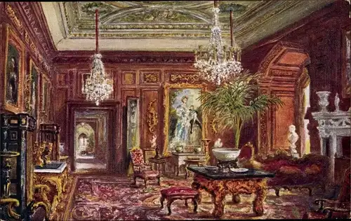 Ak Warwick Warwickshire England, Cedar Drawing Room