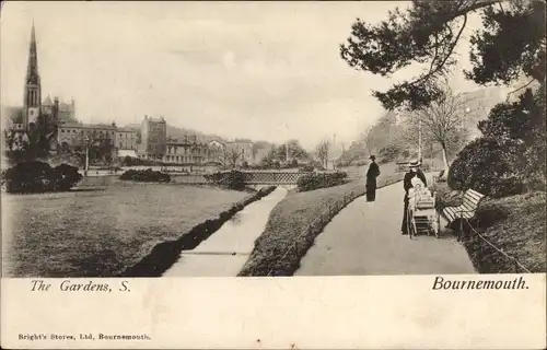 Ak Bournemouth Dorset England, The Gardens