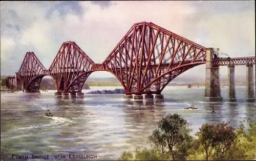 Künstler Ak Edinburgh Schottland, The Forth Bridge