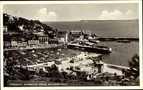 Ak Torquay Devon England, Harbour, from Waldon Hill