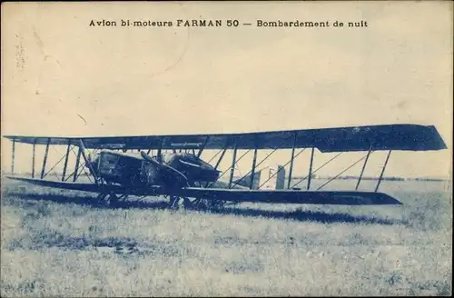 Ak Avion bi moteurs Farman 50, bombardement de nuit, französisches Militärflugzeug