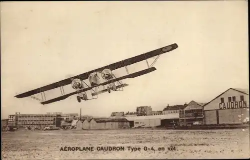 Ak Aeroplane Caudron, Type G 4, französisches Militärflugzeug