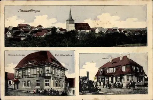 Ak Kirchheilingen in Thüringen, Gemeindeschenke Karl Scharfenberg, Bahnhof