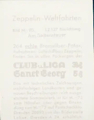 Sammelbild Zeppelin Weltfahrten Nr. 90 LZ 127 Einrichtung, Am Seitensteuer