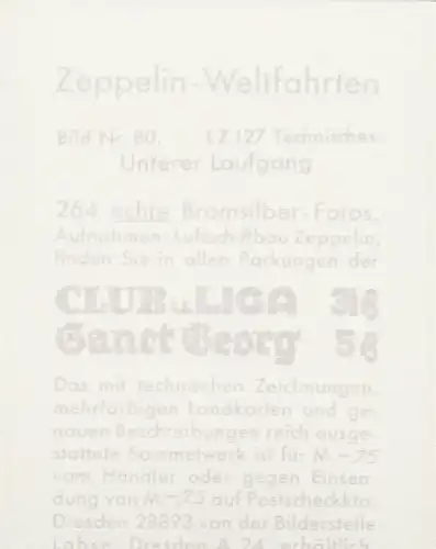 Sammelbild Zeppelin Weltfahrten Nr. 80 LZ 127 Technisches, Unterer Laufgang