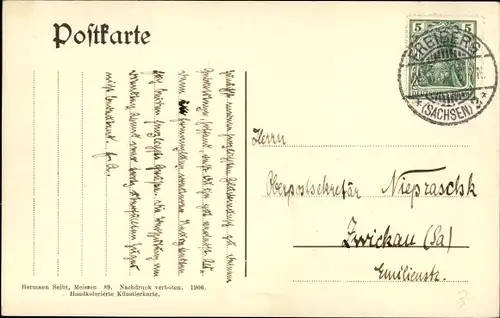 Ak Freiberg in Sachsen, Partie am Mühlgraben, Passanten