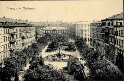 Ak Dresden Altstadt Seevorstadt, Moltkeplatz, Räcknitzstraße