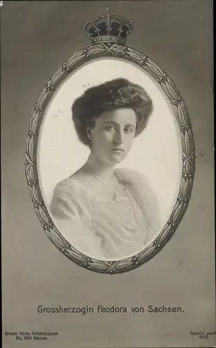 Ak Prinzessin Feodora von Sachsen Meiningen, Portrait