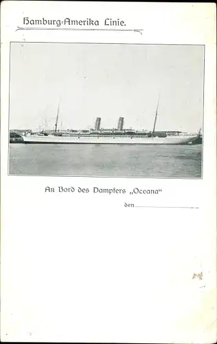 Ak Dampfer Oceana, HAPAG