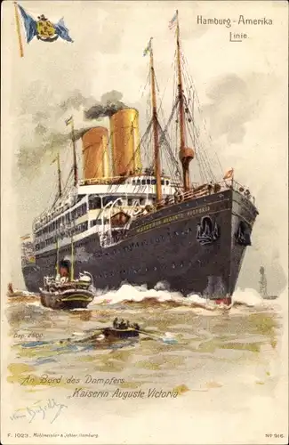 Künstler Litho Bohrdt, Hans, Dampfer Kaiserin Auguste Victoria, HAPAG