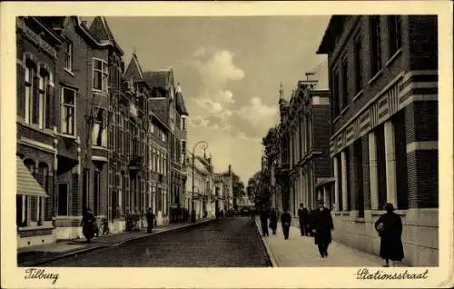 Ak Tilburg Nordbrabant Niederlande, Stationsstraat