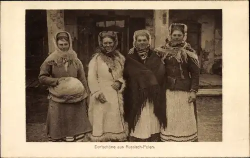 Ak Dorfschöne aus Russisch-Polen, Polnische Tracht