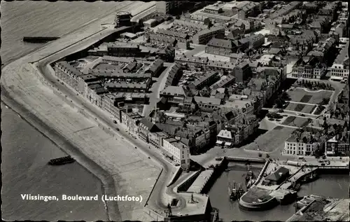 Ak Vlissingen Zeeland Niederlande, Boulevard, Luchtfoto