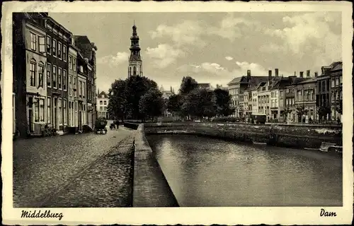 Ak Middelburg Zeeland Niederlande, Dam, Turm