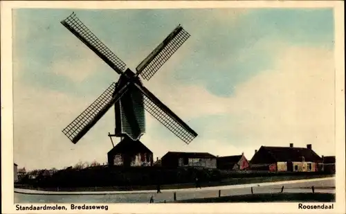 Ak Roosendaal Nordbrabant Niederlande, Standaardmolen bij Bredaseweg