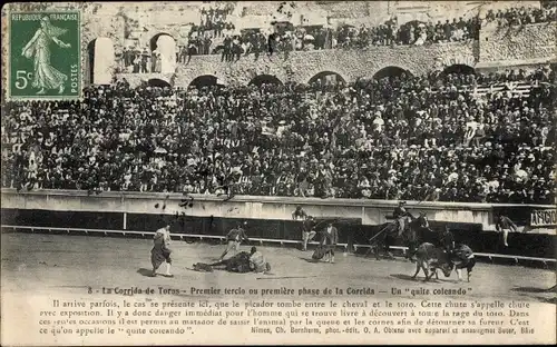 Ak Corrida de Toros, Premier tercio ou premiere phase de la Corrida, Stierkampf, Un quite coleando