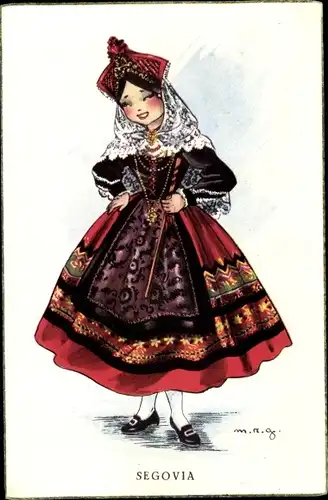 Künstler Ak Frau in spanischer Tracht, Espana, Segovia