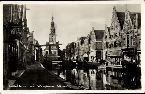 Ak Alkmaar Nordholland Niederlande, Luttik-Oudorp met Waagtoren