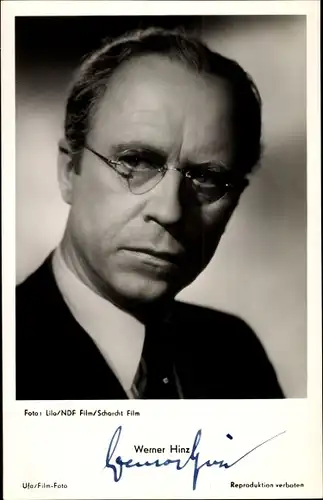 Ak Schauspieler Werner Hinz, Portrait, Der letzte Sommer, Autogramm