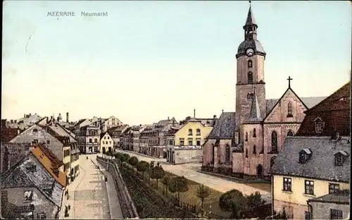 Ak Meerane in Sachsen, Neumarkt, Kirche