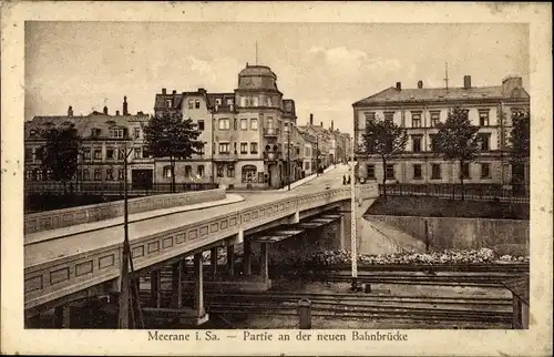 Ak Meerane in Sachsen, An der neuen Bahnbrücke