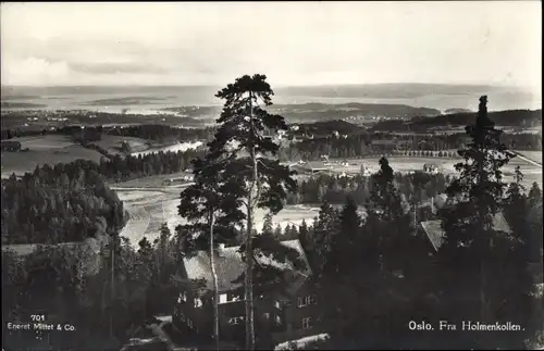 Ak Oslo Norwegen, Panorama fra Holmenkollen