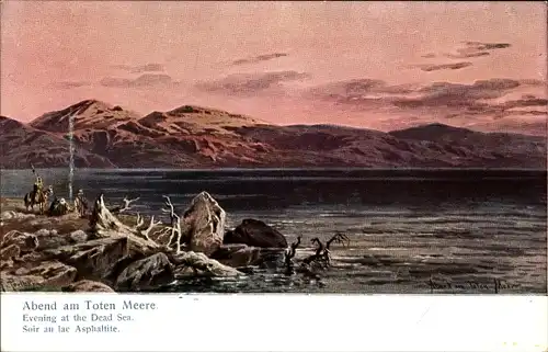 Künstler Ak Perlberg, F., Israel, Abend am Toten Meer