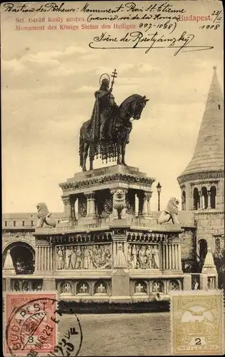 Ak Budapest Ungarn, Monument des Königs Stefan des Heiligen