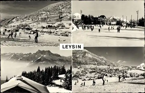 Ak Leysin Kanton Waadt, Village, Winter, Wintersport
