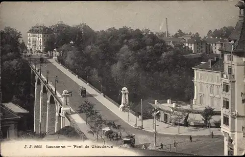 Ak Lausanne Kt. Waadt Schweiz, Pont de Chauderon, Brücke