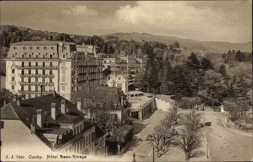 Ak Ouchy Lausanne Kanton Waadt, Hotel Beau-Rivage