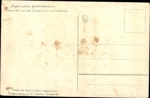 Ak Liegau Augustusbad Radeberg, Radeberger Haus, Außenansicht