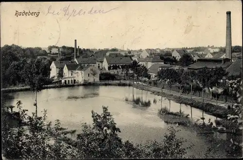 Ak Radeberg in Sachsen, Stadtansicht, Teich