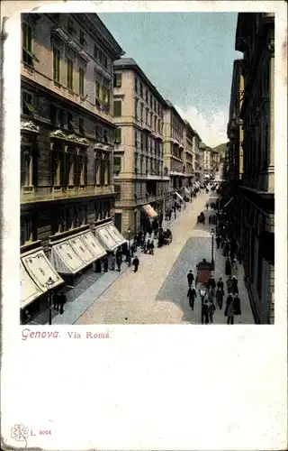 Ak Genova Genua Liguria, Via Roma