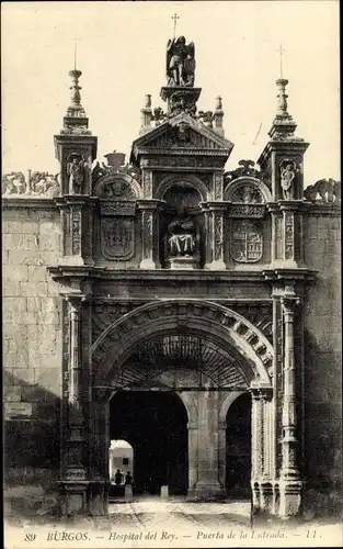 Ak Burgos Kastilien und León, Hospital del Rey, Puerta de la Entrada