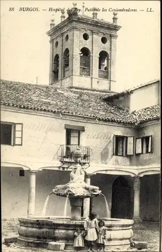 Ak Burgos Kastilien und León, Hospital del Rey, Patio de los Coniendredores