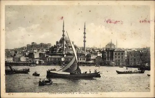 Ak Konstantinopel Istanbul Türkei, Mosque Valide, Boote