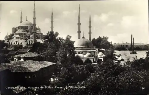 Ak Konstantinopel Istanbul Türkei, Mosquée du Sultan Ahmed et l'Hippodrome