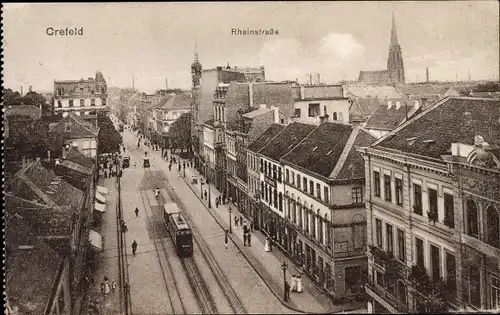 Ak Krefeld am Niederrhein, Rheinstraße