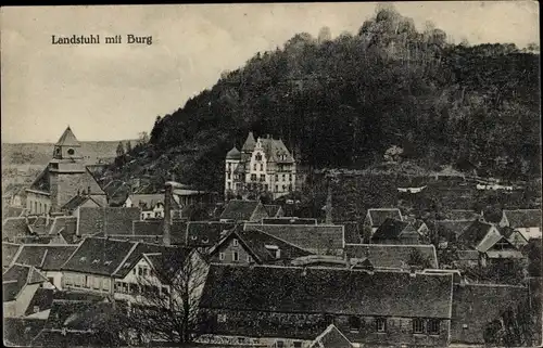 Ak Landstuhl in der Pfalz, Panorama mit Burg