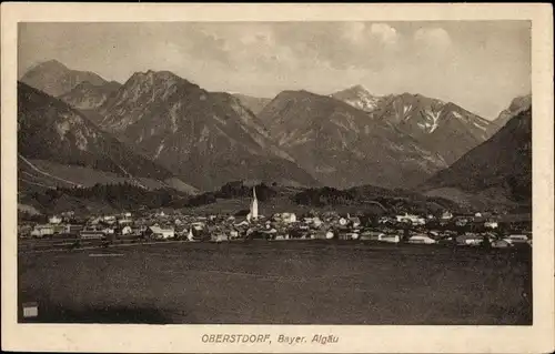 Ak Oberstdorf im Oberallgäu, Panorama vom Ort