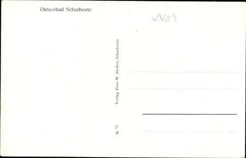 Ak Ostseebad Scharbeutz in Holstein, Strand, Strandkörbe, Segelboot