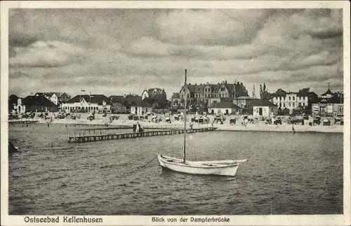 Ak Ostseebad Kellenhusen in Holstein, Blick von der Dampferbrücke